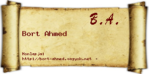 Bort Ahmed névjegykártya